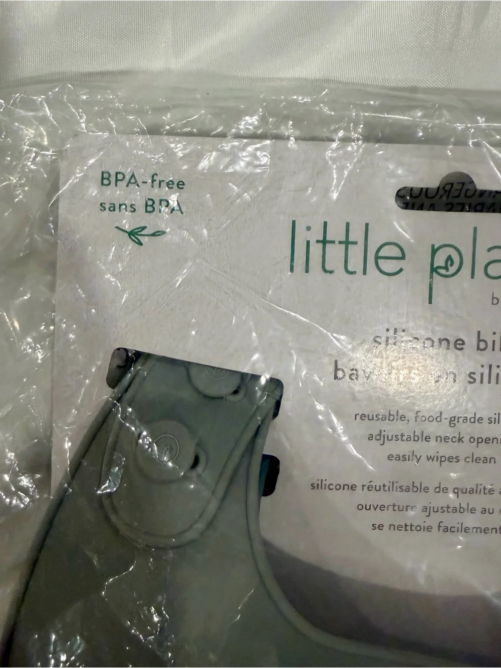 NWT Little Planet Carter's Silicone Baby Bibs (SET of 2: Gray and Blue)